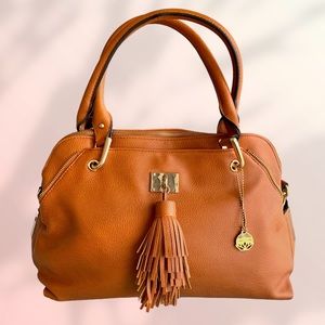 BIG BUDDHA BROWN TASSEL HANDBAG WITH SHOULDER STRAP